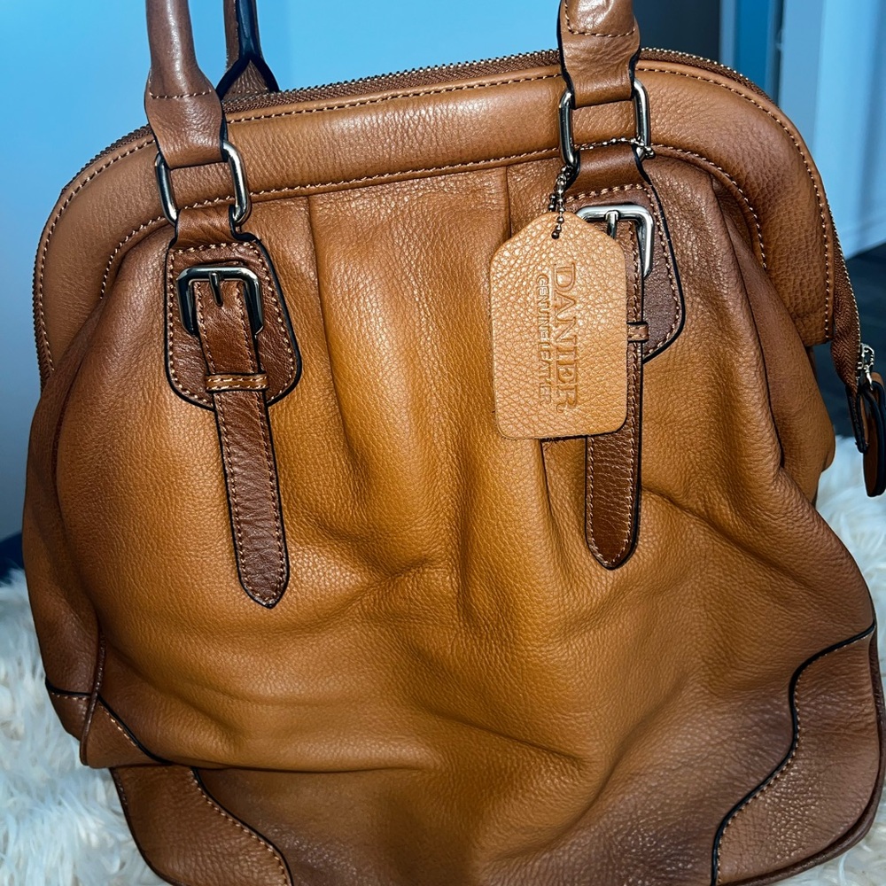 Danier Cognac Brown Leather Shoulder Bag